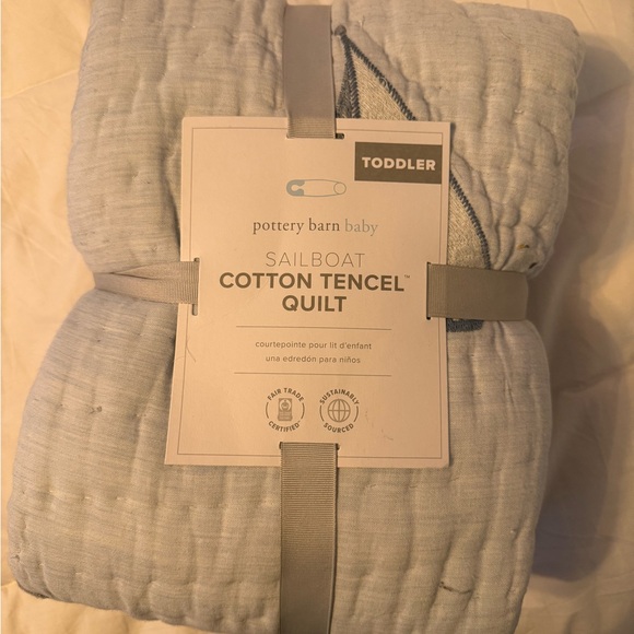 Pottery Barn Kids Sailboat Quilt - White, Blue, Yellow, Red - Picture 7 of 8